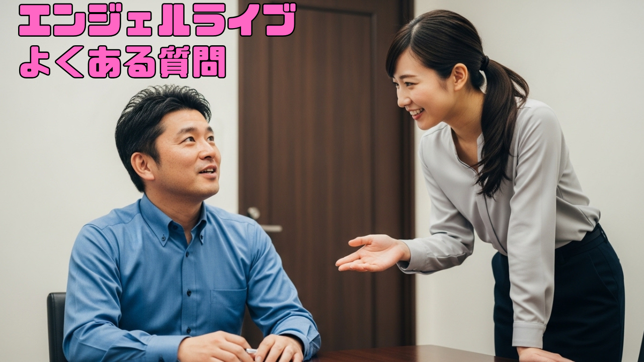 エンジェルライブのFAQ 男性の質問に答える女性